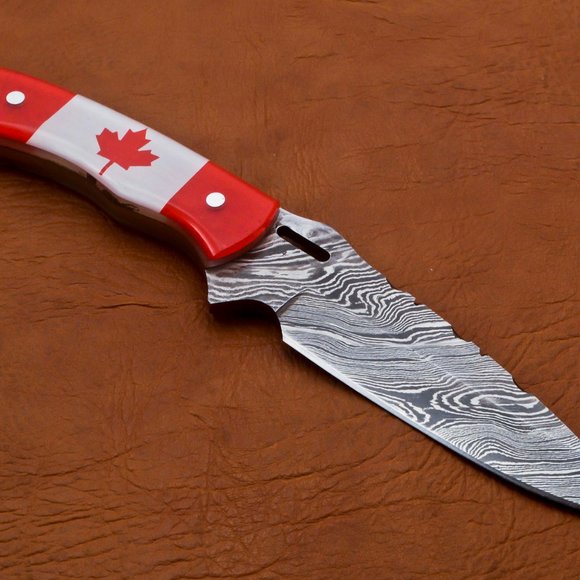 9" Handmade Bowie Damascus Steel Hunting Knife - Picture 4 of 10